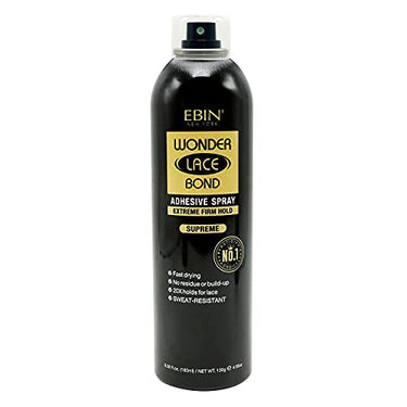EBIN New York Wonder Lace Bond Adhesive Spray – Supreme Hold, 6.08 oz - ANNS BEAUTY SUPPLY